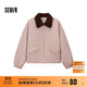 森馬（Semir）外套女oversize插肩袖仿羊羔毛毛領(lǐng)冬季2024夾棉夾克109724108016