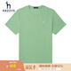 哈吉斯（HAZZYS）男裝 【薄荷曼波風(fēng)】夏款刺繡凈色圓領(lǐng)短袖T恤衫ASTZE03BE65 淺綠色LG M (170/92A 46)