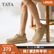 TATA復(fù)古打孔透氣皮鞋男士棕色真皮爸爸鞋2025夏新款73X20BM5 杏色 42