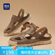 海瀾之家HLA男鞋透氣戶(hù)外涼鞋男士沙灘鞋夏季休閑涼鞋 K089卡其色42