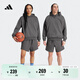 adidas 2024 Chapter 02情侶款街頭風(fēng)籃球運動(dòng)短褲男女阿迪達斯   炭灰   M