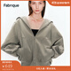 FabriqueBASIC 分割線拉鏈連帽衛(wèi)衣女春夏新款寬松廓形外套 灰咖色 S