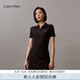 Calvin KleinJeans夏季女士休閑通勤ck字母修身顯瘦V字POLO領(lǐng)連衣裙J223498 BEH-太空黑 XS
