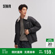森馬夾克男冬季復古仿羊羔毛翻領(lǐng)外套寬松繡花棉服潮109724108104