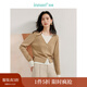 茵曼（INMAN）老錢(qián)風(fēng)假兩件V領(lǐng)羊毛針織開(kāi)衫春修身百搭毛衣 卡其色 S