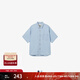 Levi's?SilverTab?25年春夏新款男士休閑短袖工裝牛仔襯衫外套 淺藍色 M