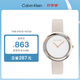 凱文克萊（Calvin Klein）CK手表小圓盤款皮帶時(shí)尚石英女表女神節(jié)禮物25200094
