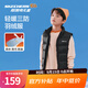 Skechers斯凱奇兒童羽絨背心秋冬季男女童外套羽絨馬甲L424K080/L425K029 碳黑/0018 160 cm