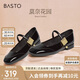 百思圖【喬欣同款】莫奈花園法式瑪麗珍M3173AQ5黑色 37