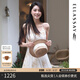 歌力思（ELLASSAY）博主同款25夏季新款歐若風(fēng)印花可調(diào)節(jié)吊帶連衣裙女EWB362Y05100 駝混搭 S