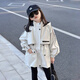 女童外套春秋款2025新款大童女孩秋裝夾克兒童戶(hù)外服網(wǎng)紅炸街風(fēng)衣 米灰色 140