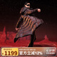 坦博爾鵝絨黑金羽絨服女長(zhǎng)款收腰連帽加厚保暖外套TD236890 黑色 170 