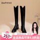 達芙妮（DAPHNE）靴子女長筒靴女2022秋冬新品經(jīng)典騎士靴女加絨高筒靴女靴 黑色【加絨】 38