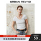 UR2025春季新款女時(shí)尚基礎純色修身短款V領(lǐng)短袖T恤UWB450004 花灰 S