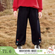 茵曼（INMAN）童裝女童加絨衛褲運動(dòng)休閑褲2025冬季兒童中大童加厚保暖束腳長(cháng)褲 冬款-黑色F3834042A 130