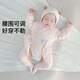 嬰兒分體套裝秋冬季女寶寶夾棉保暖純棉衣服新生外穿和尚服兩件套 【夾棉保暖】套裝粉色 52cm 0-3個(gè)月寶寶