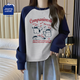 JEANSWEST CLUB真維斯插插肩打底衫女秋冬新款長(cháng)袖衛衣t恤慵懶風(fēng)設計感寬松上衣