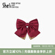 She's茜子原創(chuàng)設(shè)計宮廷復(fù)古大蝴蝶結(jié)發(fā)夾發(fā)卡頭飾平行夾橫夾教師節(jié)禮物紅色A0