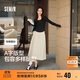 森馬（Semir）半身裙女磨毛純色A字長(cháng)裙百搭秋季純棉寬松傘裙顯瘦101524120007