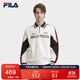 FILA 斐樂(lè )官方男子針織長(cháng)袖衫2025休閑拼色寬松長(cháng)袖POLO衫