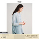 旅途原品ltyp 100%苧麻海風(fēng)防曬襯衫 秋季休閑文藝百搭襯衣外套女 湖藍(lán)色 M