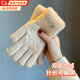 雪倫朵保暖手套女秋冬季加絨加厚觸屏針織毛線(xiàn)手套女戶(hù)外騎車(chē)方防風(fēng)防寒 米色【雙層加厚款-可觸屏】