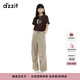 DZZIT【劉浩存同款】地素休閑褲2025夏季新款純棉工裝褲子女3J2Q4201N 深卡其色 XS