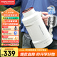 摩飛電器（Morphyrichards）電熱水壺 便攜式燒水壺 家用戶外旅行1L大容量雙層304不銹鋼保溫防燙旅行電水壺電熱水杯MR6061白