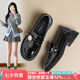 ZHR單鞋女復(fù)古厚底樂福鞋女學(xué)院粗跟小皮鞋舒適軟底JK女鞋 AH561 36