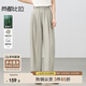尚都比拉都市通勤風(fēng)休閑褲女夏季高腰顯瘦九分褲松緊腰百搭氣質(zhì)高級(jí)感褲子