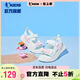 喬丹（QIAODAN）女童涼鞋大童夏季涉水童鞋兒童魔術(shù)貼網(wǎng)面鞋子 薄紗藍(lán)/薊粉色 38