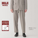 無(wú)印良品（MUJI）男式 易打理 彈力 單褶褲 男士長(cháng)褲子西褲秋季休閑 AE0Y3A4A 淺灰棕色 S (165/72A)