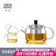 尚明耐熱玻璃沖茶壺帶過(guò)濾泡花茶壺小容量泡茶器功夫茶具套裝家用辦公 470ml+2小杯* 100ml