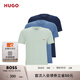 HUGO雨果【七夕節(jié)禮物】【打底T恤三件套】男士春夏棉質(zhì)徽標(biāo)短袖T恤 983 L