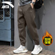 安踏男褲運動(dòng)褲男士秋冬季款休閑加絨保暖束腳籃球衛褲跑步健身長(cháng)褲子 -5深褐灰【加絨束腳褲】 L (175) 適合120-140斤