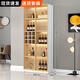 莀晞家居酒柜 客廳酒柜家用落地餐邊柜儲物柜展示柜簡(jiǎn)約帶鋼化玻璃門(mén)酒柜 輕奢白雙門(mén)60*40*200帶燈有酒格