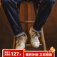 馬登荒漠沙丘復(fù)古德訓(xùn)鞋男夏季新款小眾帆布運(yùn)動(dòng)休閑鞋輕便軟底板鞋 納瓦霍黃  馬登工裝 41