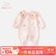 班喜迪嬰兒衣服秋裝嬰幼兒連體衣長袖小月齡哈衣爬服春秋公主寶寶外出服 粉色 73cm