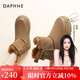 達芙妮（DAPHNE）雪地靴女靴短靴皮毛一體美拉德復古馬丁靴冬季2024新款加絨棉靴 駝色加絨5cm 37 標準碼