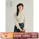 紫涵（ZIHAN）紫涵風(fēng)琴褶木耳領(lǐng)襯衫女2025春季新款甜美100%純棉休閑喇叭袖上衣 白色 M