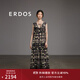 ERDOS 春夏手繪定位印花長(cháng)裙寬松度假風(fēng)前后兩面穿女連衣裙 黑 L 165/88A