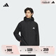 adidas拒水防潑加絨內(nèi)膽三合一連帽外套男女阿迪達斯官方輕運動 黑色   L