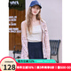 百圖betu女裝2025春季新款襯衫美式復古寬松格子開(kāi)衫外套女2502T33 粉紅 M