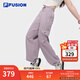 FILA FUSION斐樂(lè )潮牌梭織長(cháng)褲女2025夏季新款時(shí)尚休閑寬松運動(dòng)褲 砂灰紫-PU S 160/62A/S