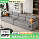 皮藝沙發(fā)客廳小戶(hù)型三人位奶油風(fēng)直排皮沙發(fā) 超耐磨生態(tài)云皮+高彈海綿+乳膠層 四人位 280cm