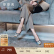 莎莎蘇[糖豆珍珠]2025春新款珍珠中式小香風(fēng)單鞋女方頭粗跟高跟鞋 黑白色/黑色（3.5CM） 35