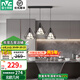 雷士（NVC）餐廳燈 北歐燈具 鐵藝吧臺餐吊燈 工業(yè)風(fēng)現(xiàn)代簡約創(chuàng)意燈具餐廳燈 【北歐幾何3頭】餐燈-帶5瓦光源