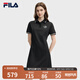 FILA 斐樂(lè )官方女裝針織連衣裙2025秋季新款時(shí)尚休閑防曬涼感POLO裙 正黑色-BK M 165/84A/M