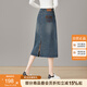 她池牛仔半身裙2025夏裝新款女裝高腰開叉顯瘦A字中長裙T52H1997BB