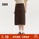 森馬（Semir）森柔牛仔|牛仔半身裙女開(kāi)叉長(cháng)裙顯腿長(cháng)秋鹽系直筒裙103524120003